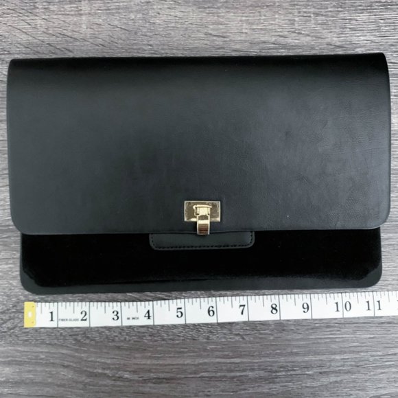 THE LIMITED | 100% Genuine Suede Black Clutch - Picture 2 of 13